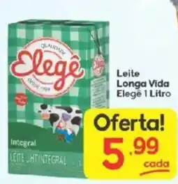 Supermercados Princesa Leite longa vida elegê 1 litro oferta