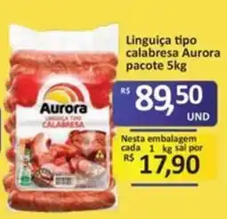 Paulistão Supermercados Linguiça tipo calabresa aurora oferta