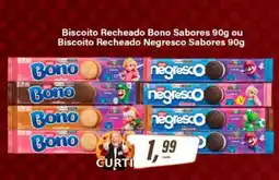 Rede Supermarket Biscoito Recheado Bono Sabores 90g ou Biscoito Recheado Negresco Sabores 90g oferta