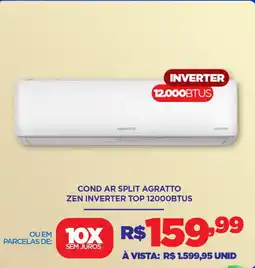 DB Supermercados Cond ar split agratto zen inverter top 12000btus oferta