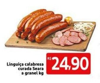 Extra Supermercado Linguica Calabresa Curada Seara a granel 1kg oferta