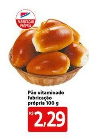 Extra Supermercado Pao vitaminado fabricacao propria 100g oferta