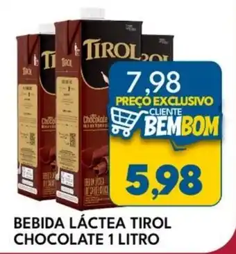 Rancho Bom Supermercados Bebida láctea tirol chocolate oferta