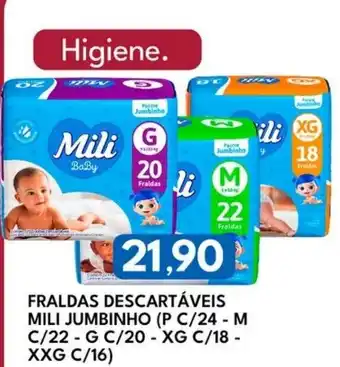 Rancho Bom Supermercados Fraldas descartáveis mili jumbinho oferta