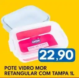 Rancho Bom Supermercados Pote vidro mor retangular com tampa oferta