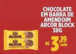 Bahamas Mix chocolate em barra de amendoim arcor block oferta