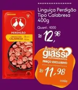 Giassi Supermercados Linguiça perdigão tipo calabresa oferta