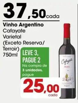 Zaffari Vinho Argentino Cafayate oferta