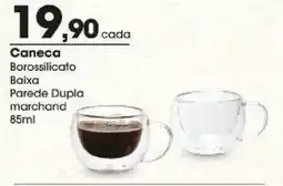 Zaffari Caneca borossilicato baixa parede dupla marchand oferta