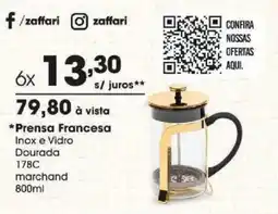 Zaffari Prensa Francesa Inox e Vidro Dourada oferta