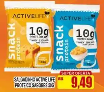 Supermercado leal Salgadinho active life proteico sabores oferta