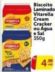 Pires Biscoito Laminado Vitarella Cream Cracker ou Água e Sal oferta