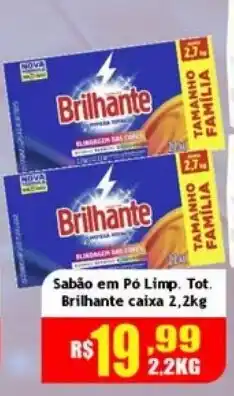 Supermercado Kibe Sabão em pó limp. tot. brilhante caixa 2,2kg oferta
