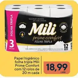 Coop Papel higiênico folha tripla Mili Prime Comfort oferta