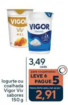 Coop logurte ou coalhada vigor viv sabores oferta