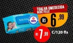 Saito Supermercados toalha umedecida bebe feliz oferta