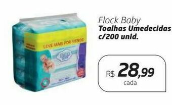 Drogal Flock baby toalhas umedecidas c/200 unid. oferta