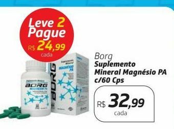 Drogal Borg suplemento mineral magnésio pa c/60 cps oferta