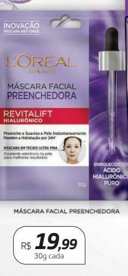 Drogal Máscara facial preenchedora l'oréal 30g oferta