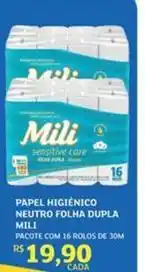 Assaí Atacadista Mili - papel higiênico neutro folha dupla oferta