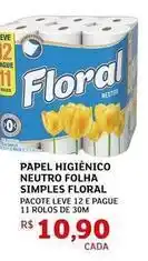 Assaí Atacadista Floral - papel higiênico neutro folha simples oferta