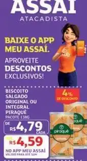 Assaí Atacadista Original - biscoito ou integral piraque oferta