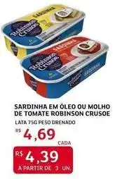 Assaí Atacadista Robinson crusoe - sardinha em óleo ou molho de tomate oferta