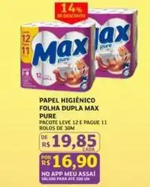 Assaí Atacadista Max - papel higiênico folha dupla pure oferta