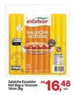 Fort Atacadista Excelsior - salsicha excelsior hot dog s/ urrum 14cm 2kg oferta