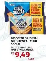 Assaí Atacadista Leve - biscoito original ou integral club social oferta