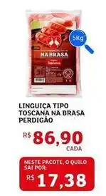 Assaí Atacadista Perdigão - linguiça tipo toscana na brasa oferta