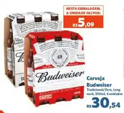 Sam's Club Cerveja Budweiser Tradicional/Zero, Long neck oferta