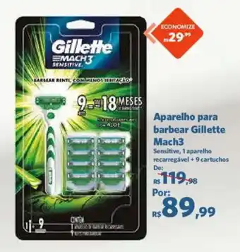 Aparelho para barbear gillette mach3 sensitive