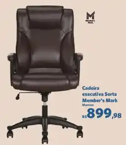 Sam's Club Cadeira executiva Serta Member's Mark Marrom oferta