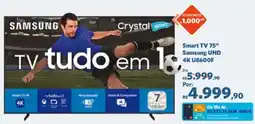 Sam's Club Smart tv 75" samsung uhd 4k u8600f oferta