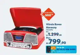 Sam's Club vitrola raveo harmony vermelha oferta