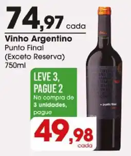 Zaffari Vinho Argentino Punto Final oferta