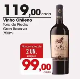 Zaffari Vinho chileno toro de piedra gran reserva oferta