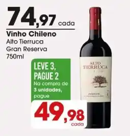 Zaffari Vinho chileno alto tierruca gran reserva oferta