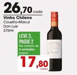 Zaffari Vinho Chileno Cousiño-Macul Don Luis oferta