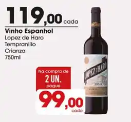 Zaffari Vinho Espanhol Lopez de Haro Tempranillo Crianza oferta