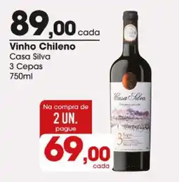 Zaffari Vinho chileno casa silva 3 cepas oferta