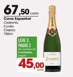 Zaffari Cava Espanhol Codorniu Cuvée Clasico oferta