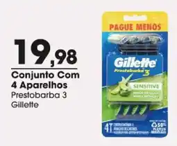 Zaffari Conjunto com 4 aparelhos prestobarba 3 gillette oferta