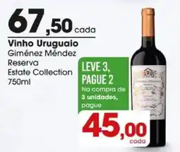 Zaffari vinho uruguaio giménez méndez reserva estate collection oferta