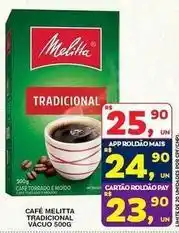 Roldão Melitta - café tradicional vacuo oferta