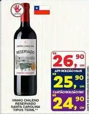 Roldão Santa carolina - vinho chileno reservado oferta