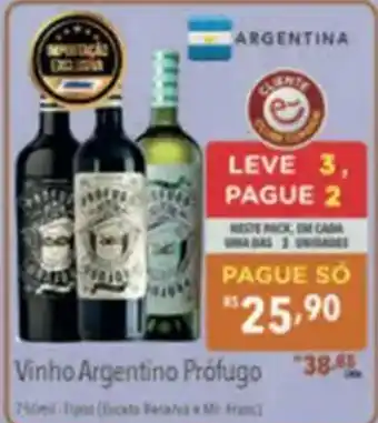 Supermercados Condor Vinho Argentino Profugo oferta
