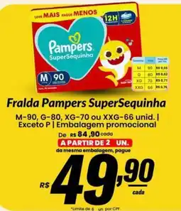 Stok Center Fralda Pampers SuperSequinha oferta