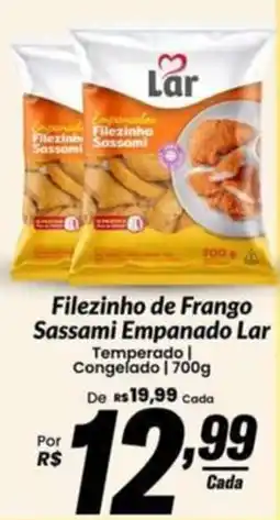 Stok Center Filezinho de Frango Sassami Empanado Lar oferta